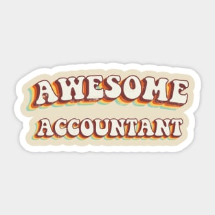 Awesome Accountant - Groovy Retro 70s Style Sticker